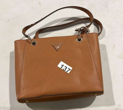 GUESS Noelle PU Tote Bag Light Cognac Women s Shoulder Handbag Brand New