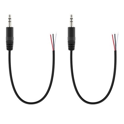 Fancasee 2-Pack 3.5mm 1/8'' to Speaker Wire TRS Stereo Male Plug Bare Wire...