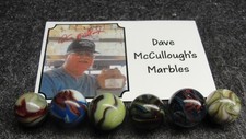 6  various Jabo experimental marbles with peel and stick label  Dave McCullough
