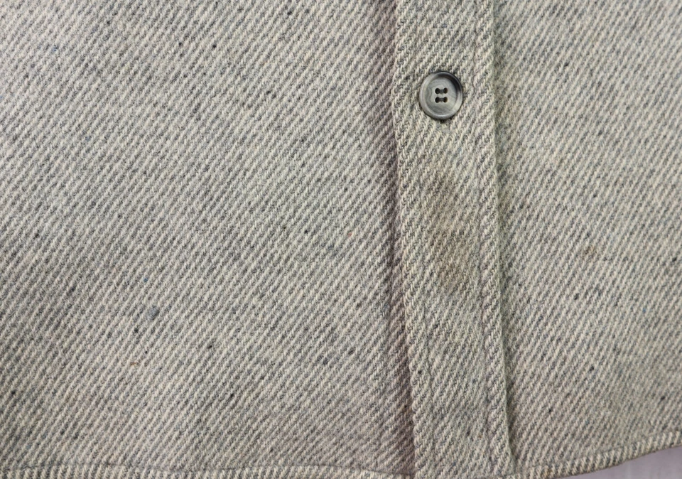 VTG LL BEAN USA Men’s 44 Large Northwoods Shirt Tweed Wool Striped Top - Image 2 of 4