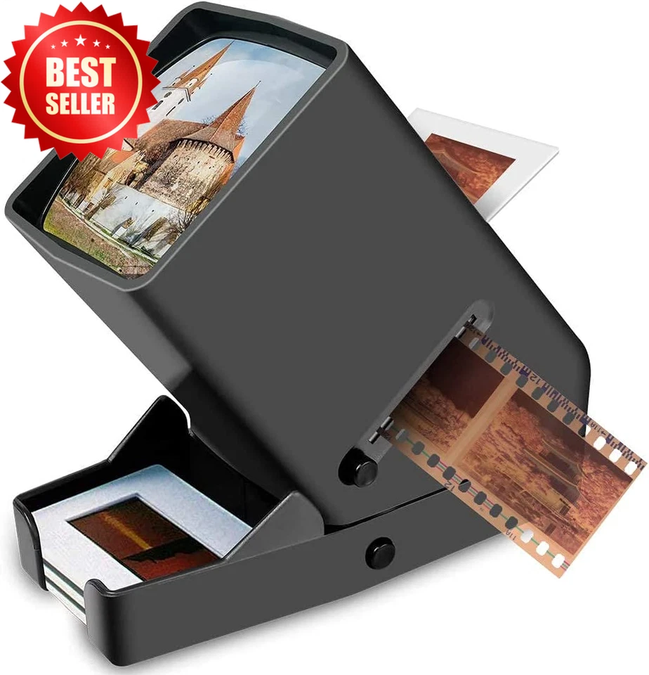 35mm Slide Viewer LED Lighted Desktop 3X Magnifier for Slides & Negatives - Image 3 of 4