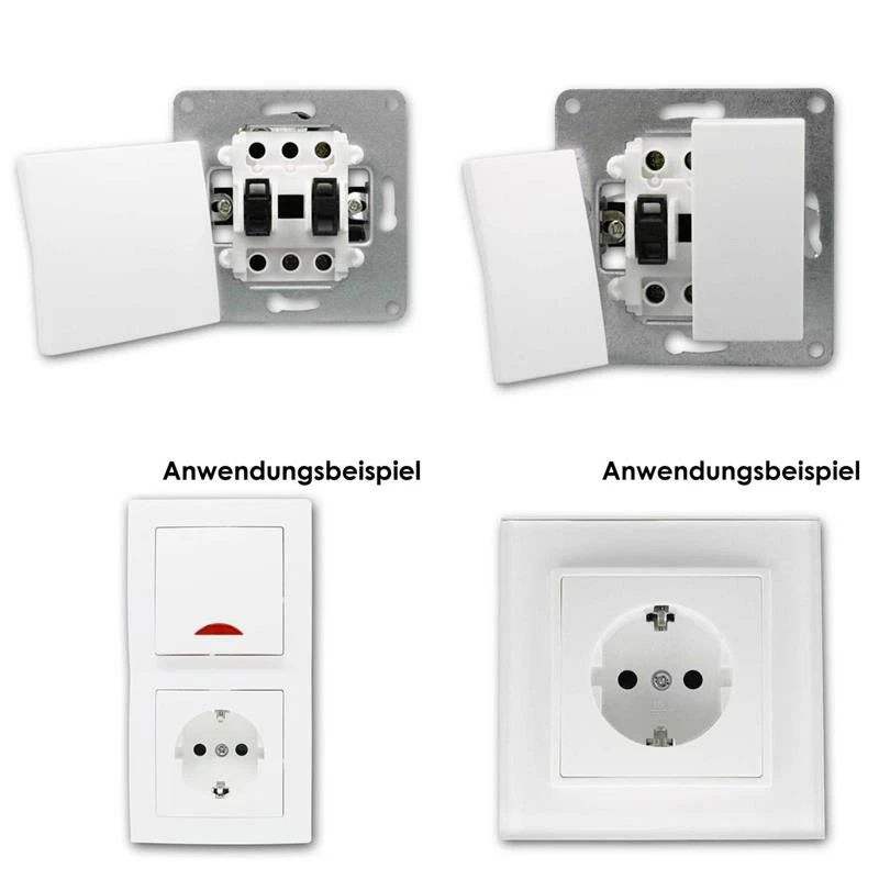 FLAIR Schalterprogramm weiß unterputz UP Serie mi Rahmen Schalter und Steckdosen - Bild 3 von 4