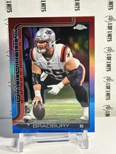 2025 Topps Chrome Football Garrett Bradbury Red White Blue Refractor - Patriots