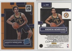 2022 Panini Donruss Optic Rated Orange Prizm /199 Andrew Nembhard #230 Rookie RC