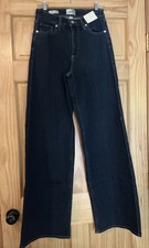 NWT Universal Thread Dark Wash High Rise Everyday Wide Leg Jeans Size 8L