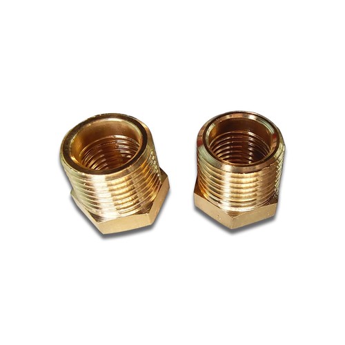 2 Pcs Brass Bushing 3/8" Male to 1/4" Female, 3/8" to 1/4" NPT Adapter Hex Br...