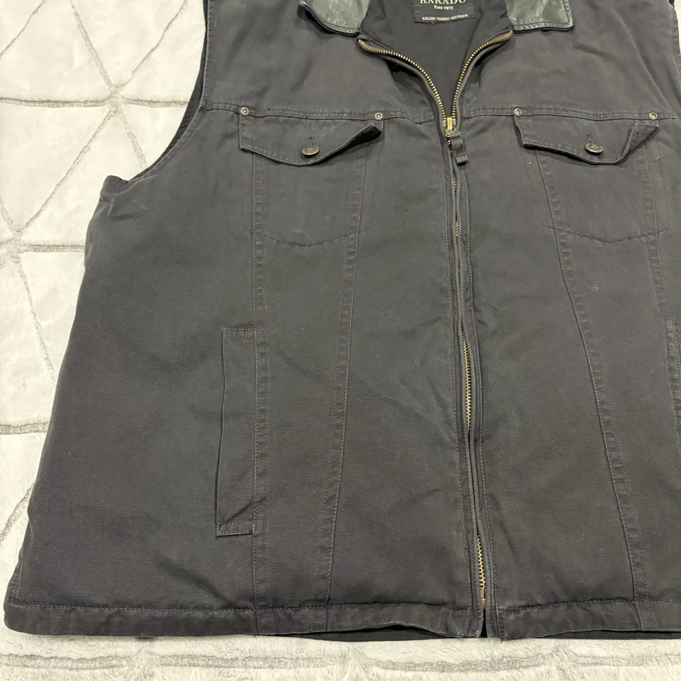 Kakadu Traders Hunting Vest Men XXL Black Canvas Zip Concealed Carry Australia - Image 2 of 4