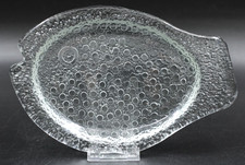 Pukeberg Sweden Fisch Schale Teller Tellerchen aus Glas Vintage 26 x 17 cm