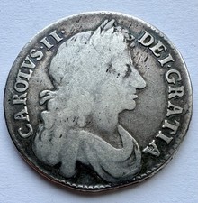 1677 Half Crown V. Nono - Charles II British Silver Coin*775