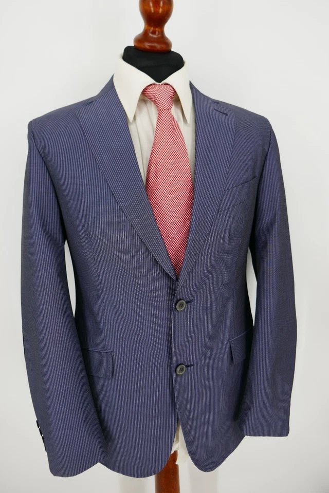 Carl Gross Anzug Gr.48 Schurwolle Baumwolle Blau Black Label Top Zustand - Bild 2 von 4