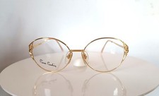 Luxury eyeglasses, Gold plated, PIERRE CARDIN, crystals, oval, scallop, frames,