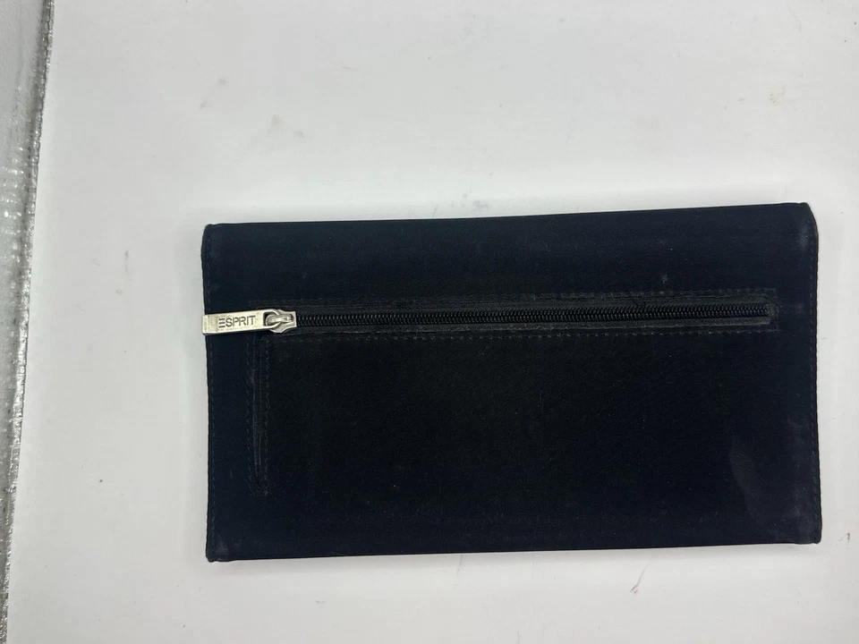 Vintage 1990s Esprit Black Wallet with Metal Logo Plate - Image 2 of 4