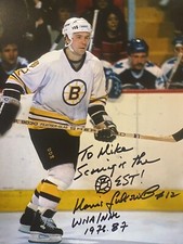 Morris LUKOWICH Signed 8x10 Photo! Boston BRUINS! W/inscriptions! “MIKE” W/COA