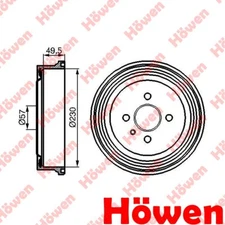 Fits Vauxhall Astra Combo Astravan + Other Models Brake Drum Rear Howen
