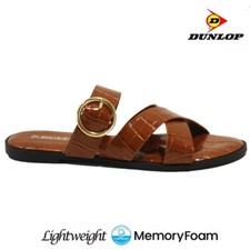 LADIES COMFORT SUMMER BEACH MEMORY FOAM SLIP ON FLAT MULES SLIDERS SANDALS SIZE