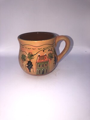 Lang Wine Country REDWARE Coffee Mug Tea Cup Susan Winget Painted Style House