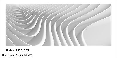 QUADRO MODERNO IN VETRO TEMPERATO cm 125x50 STAMPA DIGITALE ASTRATTO DESIGN ARTE