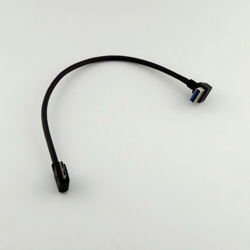 Micro USB 3.0 Type B Male Left Angle to Down 90° Angle A Male Data Adapter Cable - Picture 2 of 4