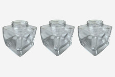 Square Glass Storage Jars x3 | 314ml | Large Clear Containers