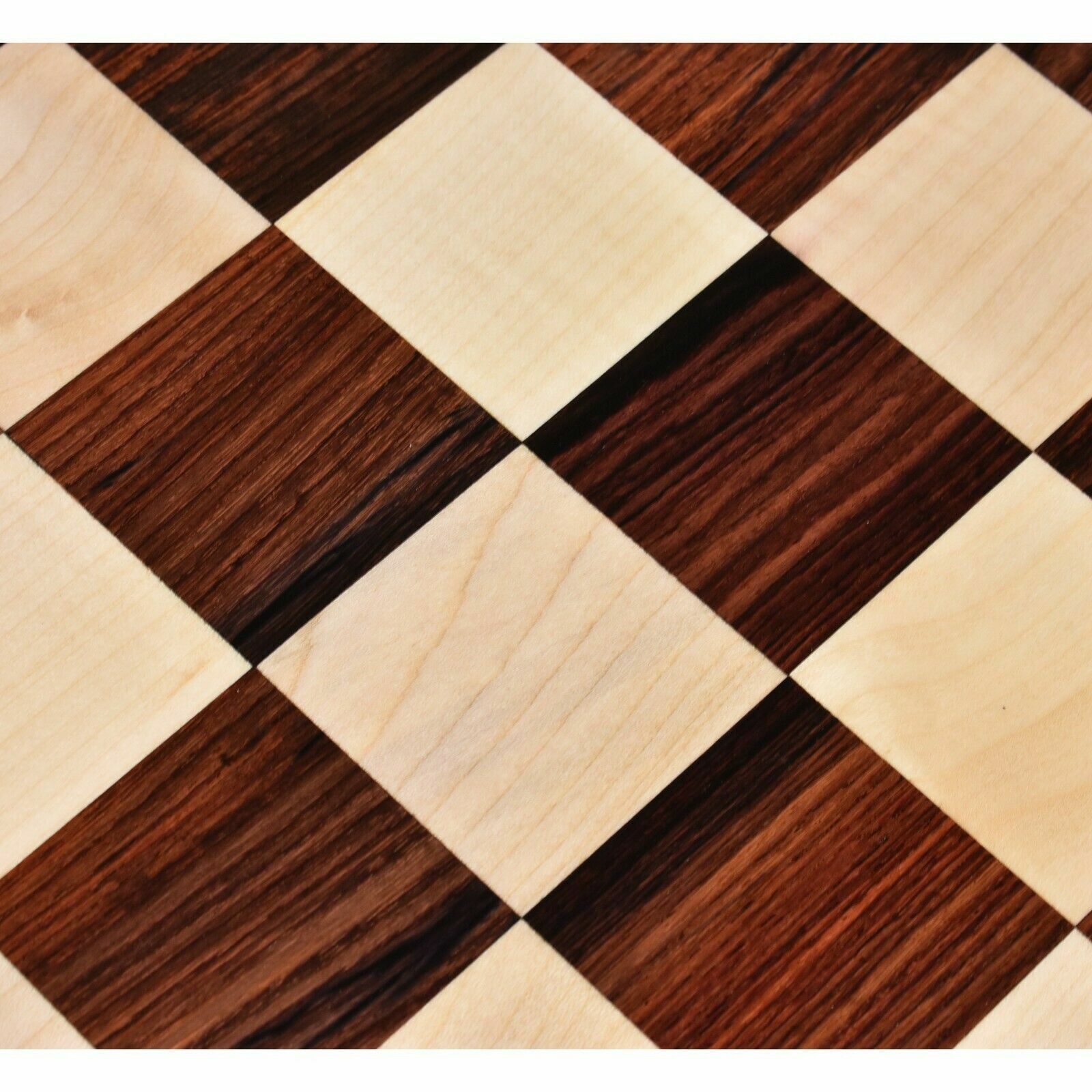 21 Chess Board Bud Rose wood & Maple - STEP BLACK BORDER Hand Carved SQ:  55MM