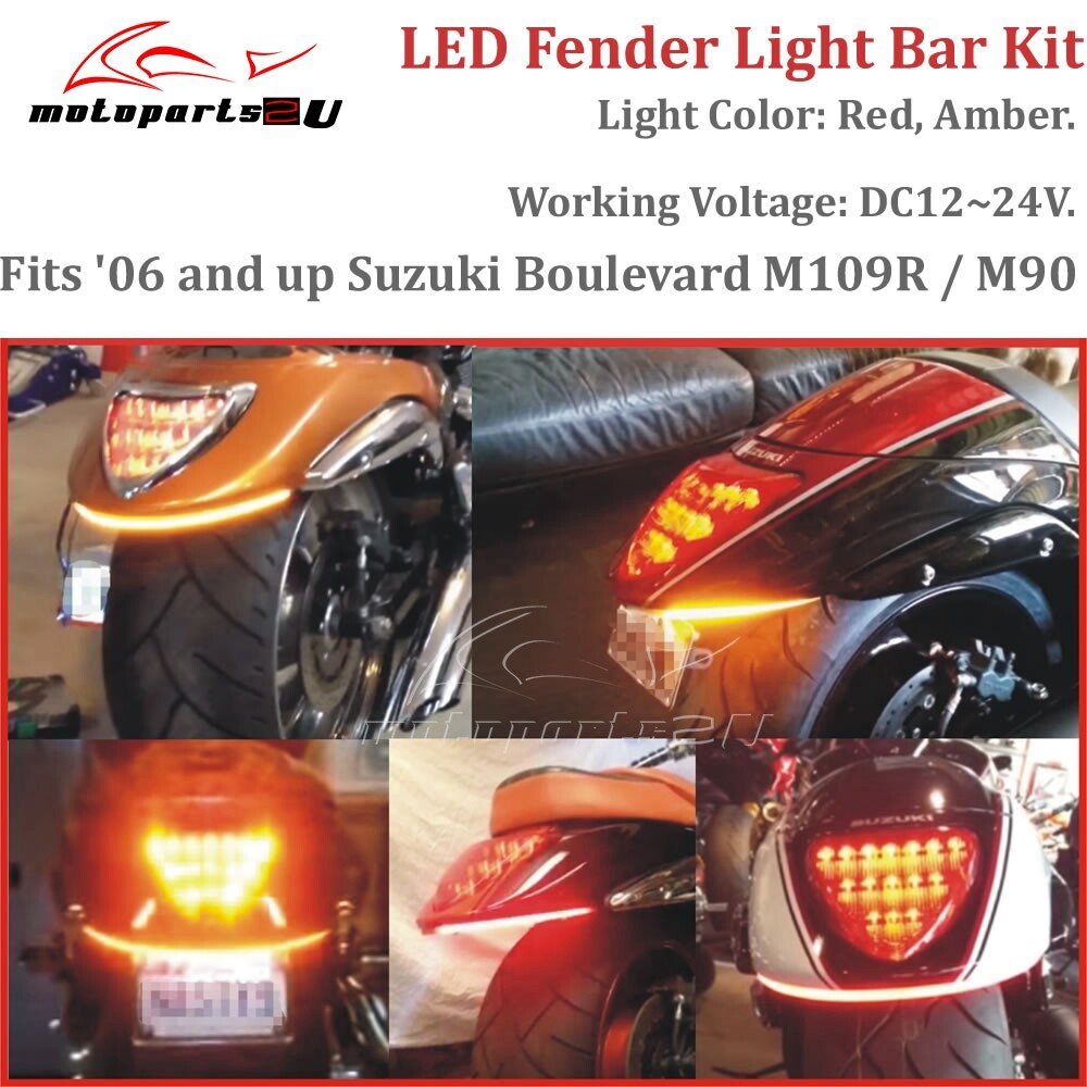 LED Rear Fender Tail Light Bar For Suzuki Boulevard M109R M90 Sequential Turn Signal O 542733 LED Rear Fender Tail Light Bar For Suzuki Boulevard M109R M90 Sequential Turn Signal O 542733