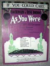 1920 IF YOU COULD CARE Sheet Music from AS YOU WERE by Darewski, Wimperis