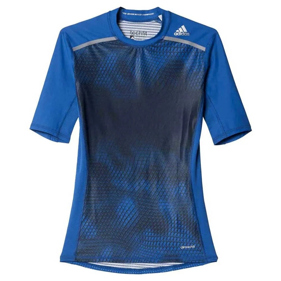 Authentic ADIDAS MENS TECHFIT PERFORMANCE T-Shirt TF Chill GFX SS AJ6087 Large - Image 4 of 4