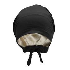 Satin Lined Hijab Cap for Women Tie Back Hijab Undercap Inner Underscarf Hat ...