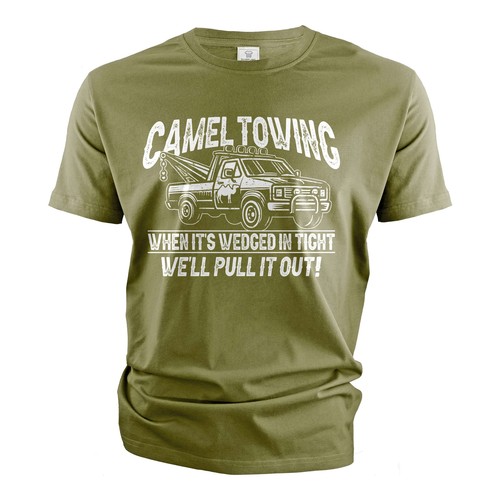 T-shirt Uomo Divertente 'Camel Towing' – Maglietta Novità Regalo, 100% Cotone
