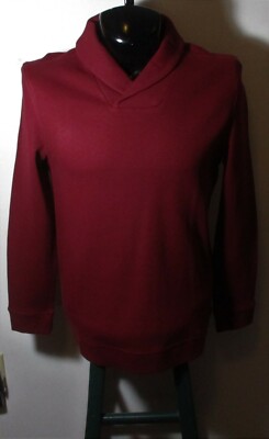 Men's TASSO ELBA Burgundy Red Long Sleeve V-Neck Jersey Sweater Sz M NWT $59.50