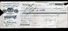 TOULOUSE (31) USINE / ACCESSOIRES & JEUX de BILLARD "A. DELAIL" Traite en 1924