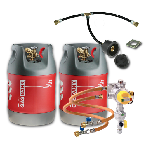 GasBank Duo Set of 2 x 7.5kg Light Refillable Gas Bottles Kit Composite ...