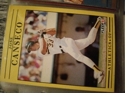 1991 Fleer Baseball Card Jose Canseco ERROR Card missing . in U.S.A. Rare  | eBay