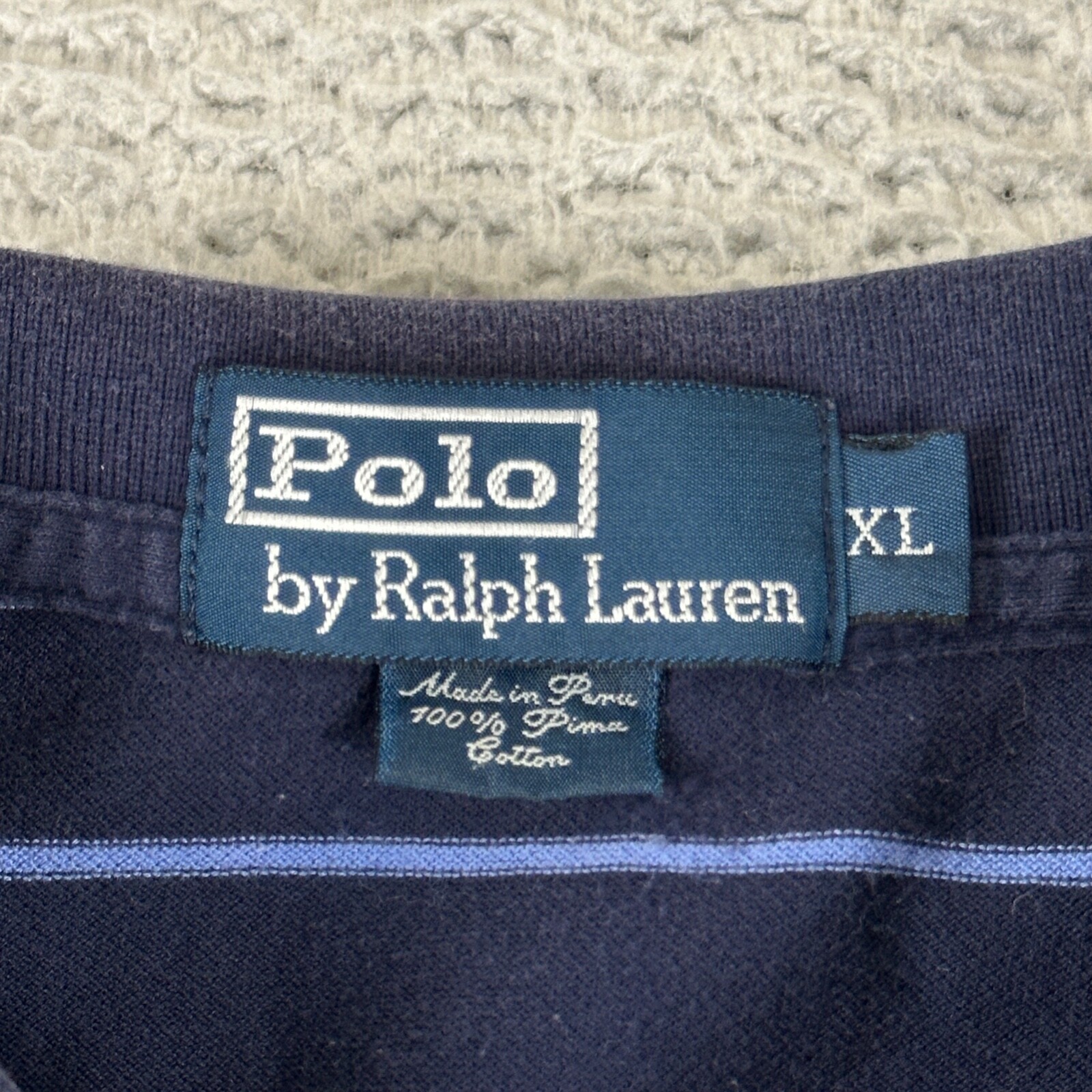Polo Ralph Lauren a righe uomo XL blu pima cotone grande pony