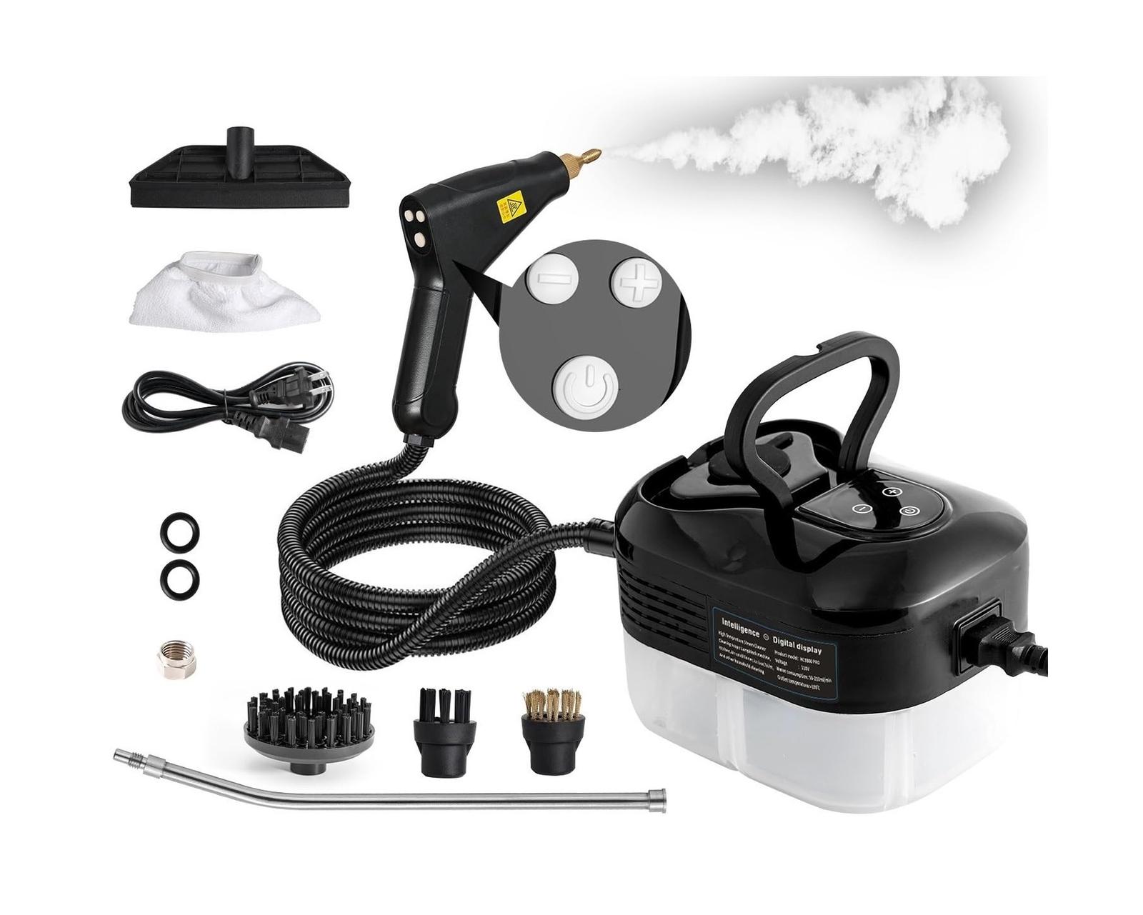 2500W Handheld Pressurized Steam Cleaner for Multi-Surface Home Use