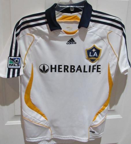 LA Galaxy David Beckham Jersey Adult X Small White adidas 2007-2008 Soccer Shirt