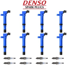 Denso Platinum TT Spark Plug + Energy Ignition Coil For Dodge Ram 1500 4.7L V8