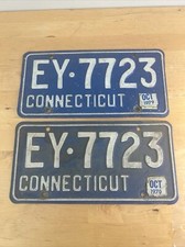 1979 Connecticut license plates matched pair