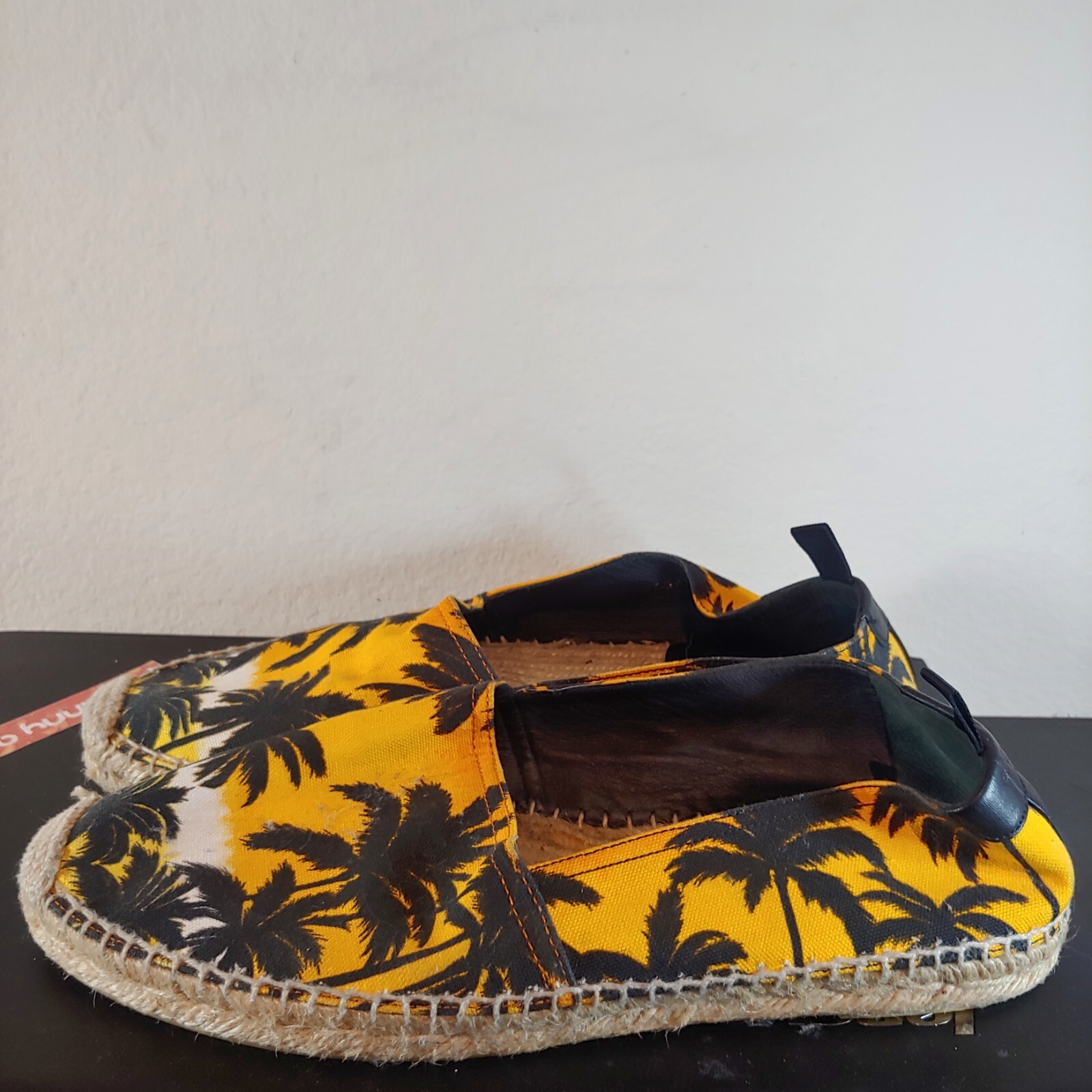 $475 YSL YVES SAINT LAURENT PALM TREE ESPADRILLAS SCARPE BASSE Uomo Taglia 41 Us 8