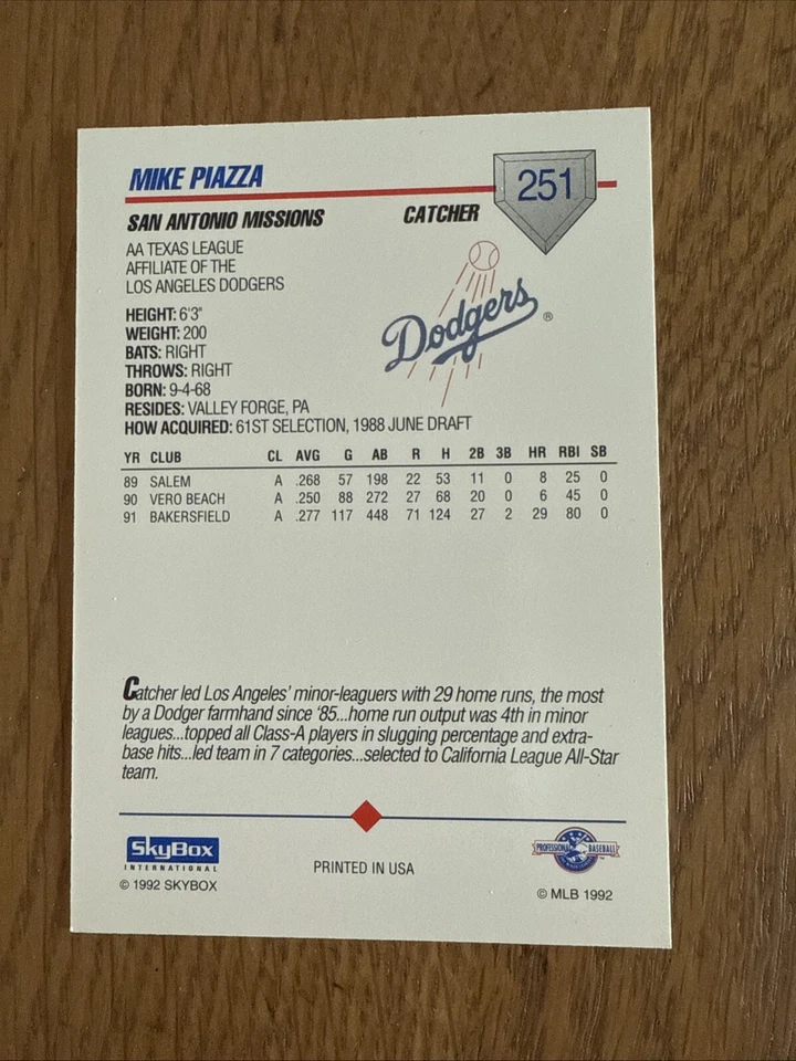 Mike Piazza Rookie Refractor Reprint 2002 + 1992 Skybox Rookie Mint - Image 3 of 3