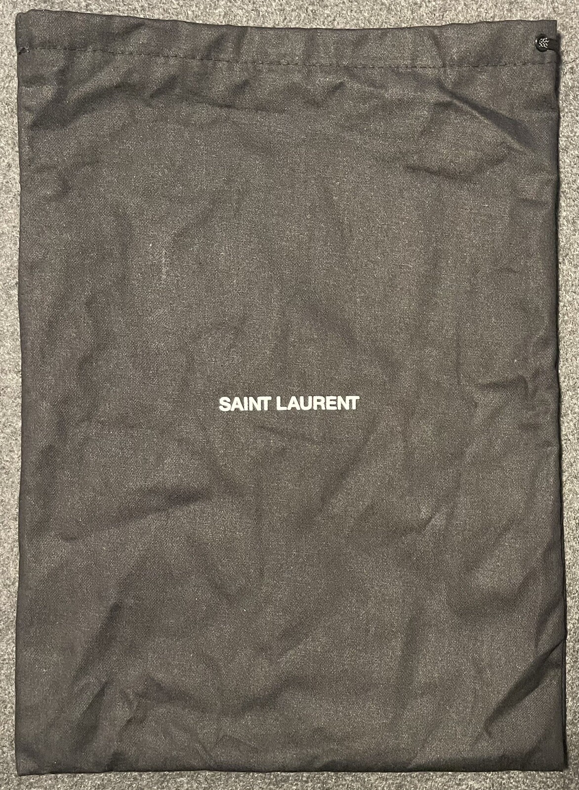 Sacchetto antipolvere Saint Laurent in cotone nero 11” x 13 5”