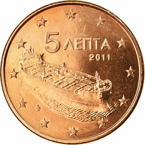 [#701711] Greece, 5 Euro Cent, 2011, SPL, Copper Plated Steel, KM:183 - Picture 1 of 2