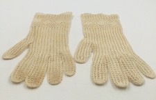 Vintage Womens 50  s/ 60Hand Thread White Crochet Size S Special Occasion Gloves