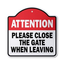 Attention Please Close The Gate Novelty Plastic Sign