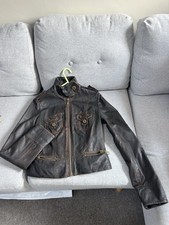 Zara Leather Biker Ladies Jacket Size Small