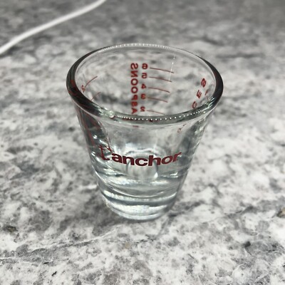 Vintage Clear Anchor Measuring Shot Glass, COMBINED SHIP $1 PER MULTIPLE