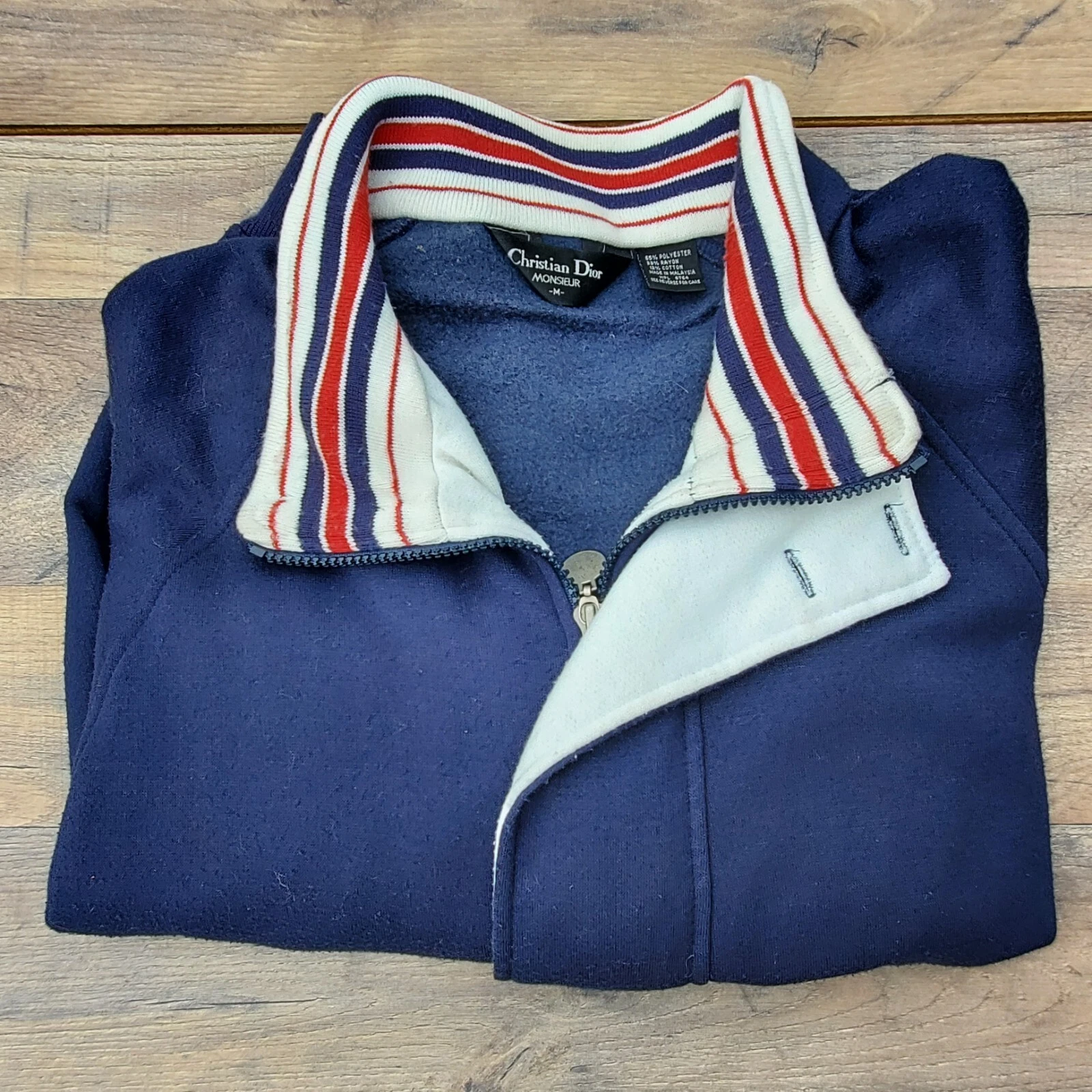 Giacca da pista Christian Dior Monsieur vintage anni 90 uomo M full zip e bottone