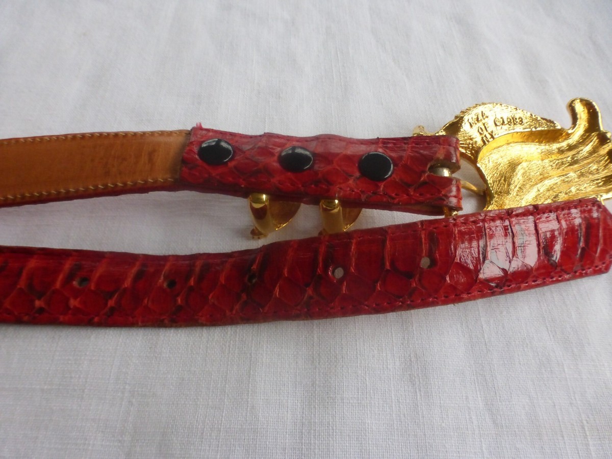 Vintage MZ of NY  red belt Vintage Distressed Red Leather Belt Accessory by Ishaor - Etsy main image 3