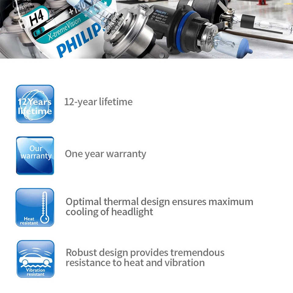 Bombillas de faros Philips haz alto/bajo para Chevrolet Blazer 1995 1996 1997 Foto 2 de 4