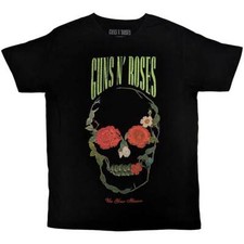 Image of Guns N' Roses Rose Skull T-Shirt Black New